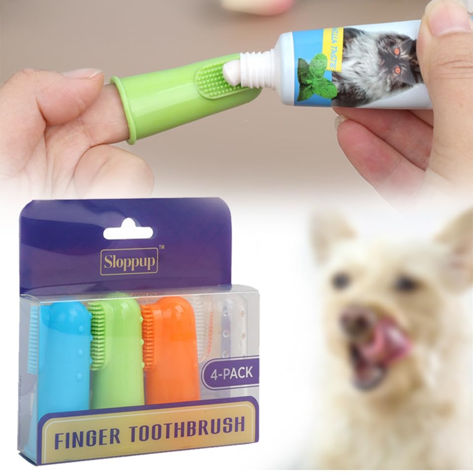 4-Pack Soft Bristle Pet Finger Toothbrushes