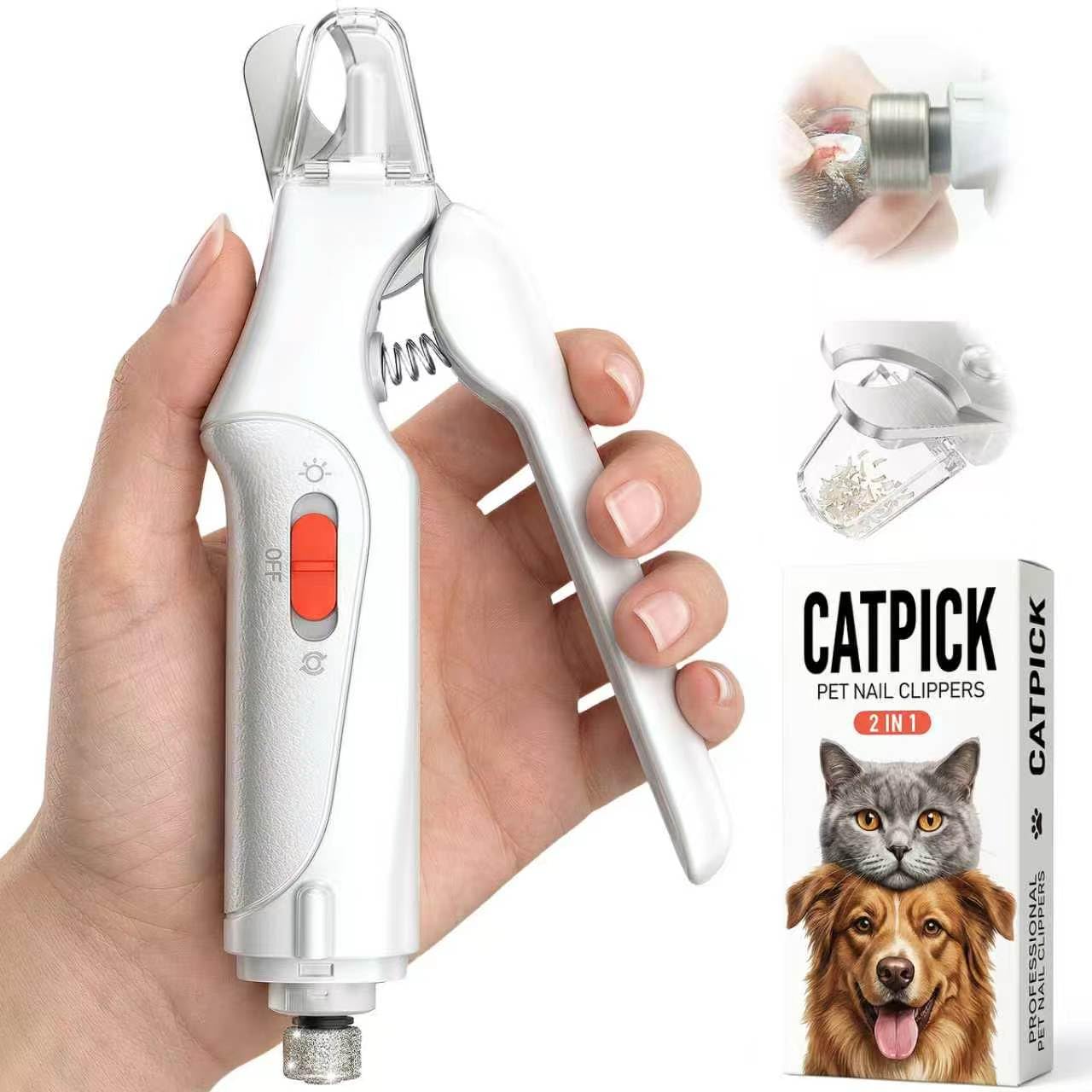 2-In-1 Pet Nail Clipper & Grinder With LED