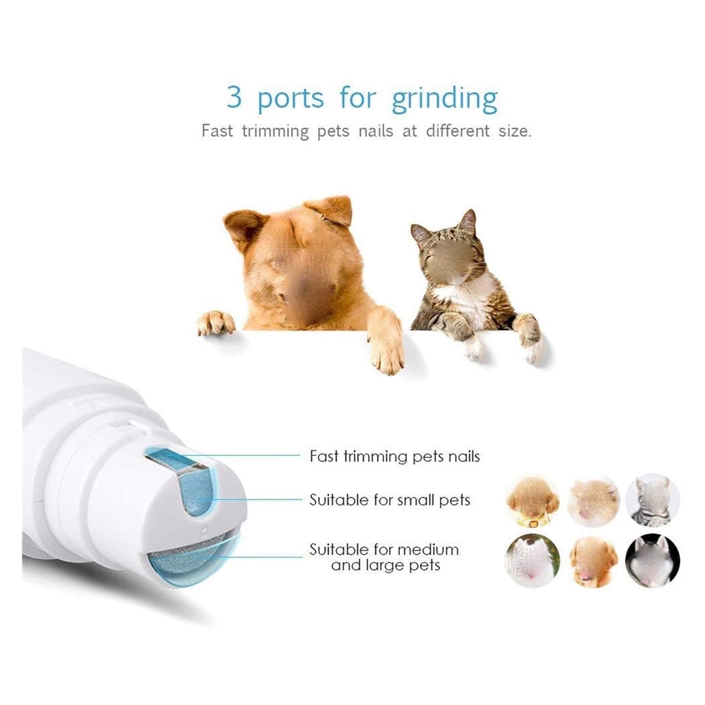 Quiet Pet Nail Grinder & Clipper For All Sizes