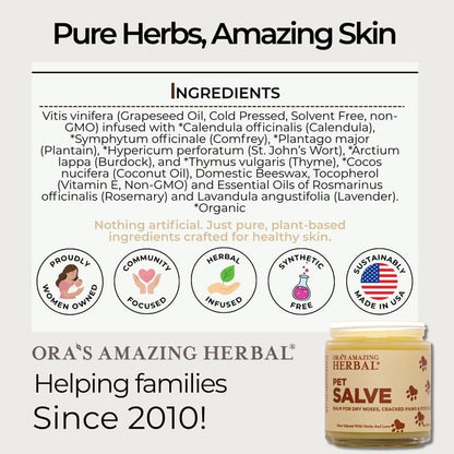 Herbal Pet Salve For Paws, Nose & Hot Spots