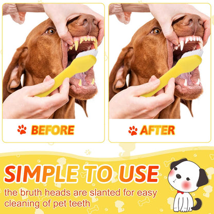 Dual Head Pet Toothbrush Kit For Daily Care