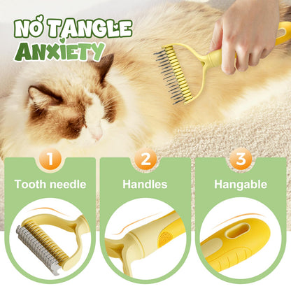 Double-Sided Pet Deshedding & Dematting Brush