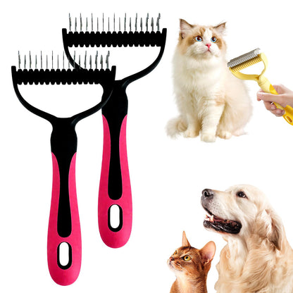 Double-Sided Pet Deshedding & Dematting Brush