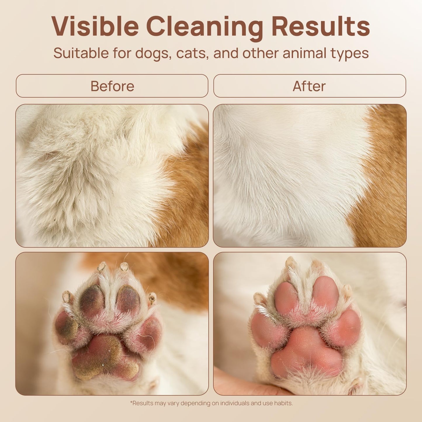 HICC PET Dog Bath Wipes Cleaning Deodorizing