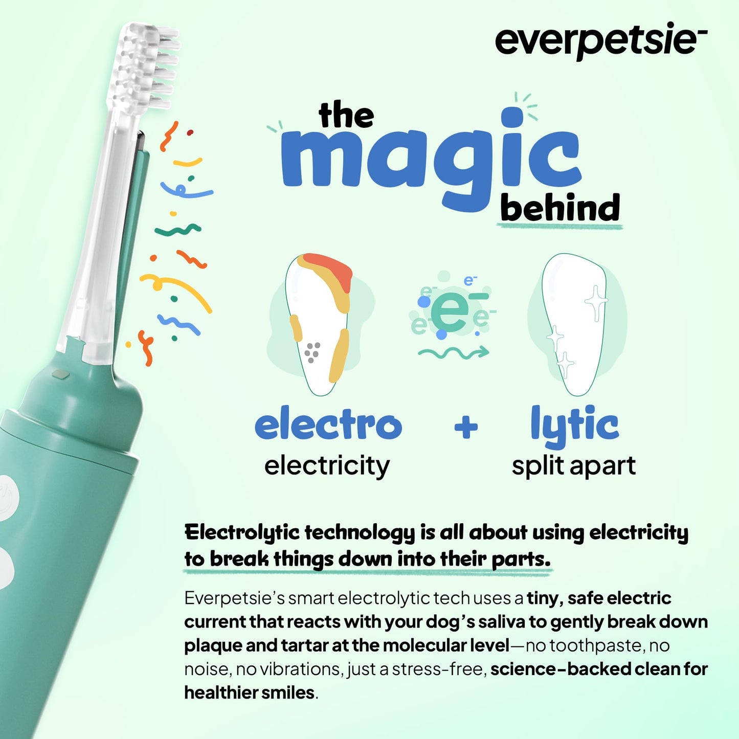 Electrolytic Dog Toothbrush For Plaque Removal