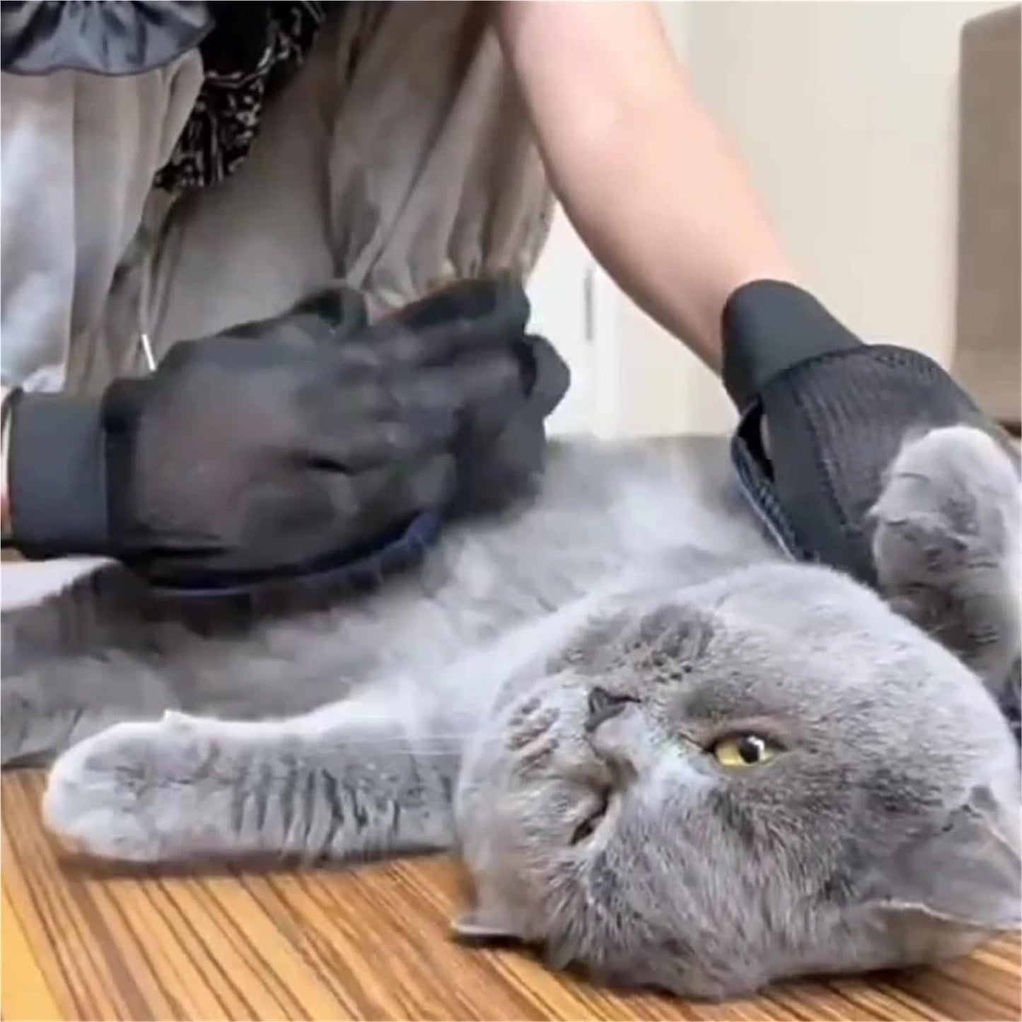 Silicone Pet Grooming Gloves For Shedding Control