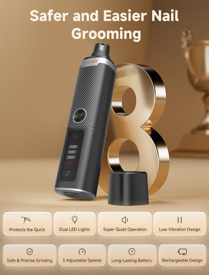 Quiet LED Pet Nail Grinder For Dogs & Cats