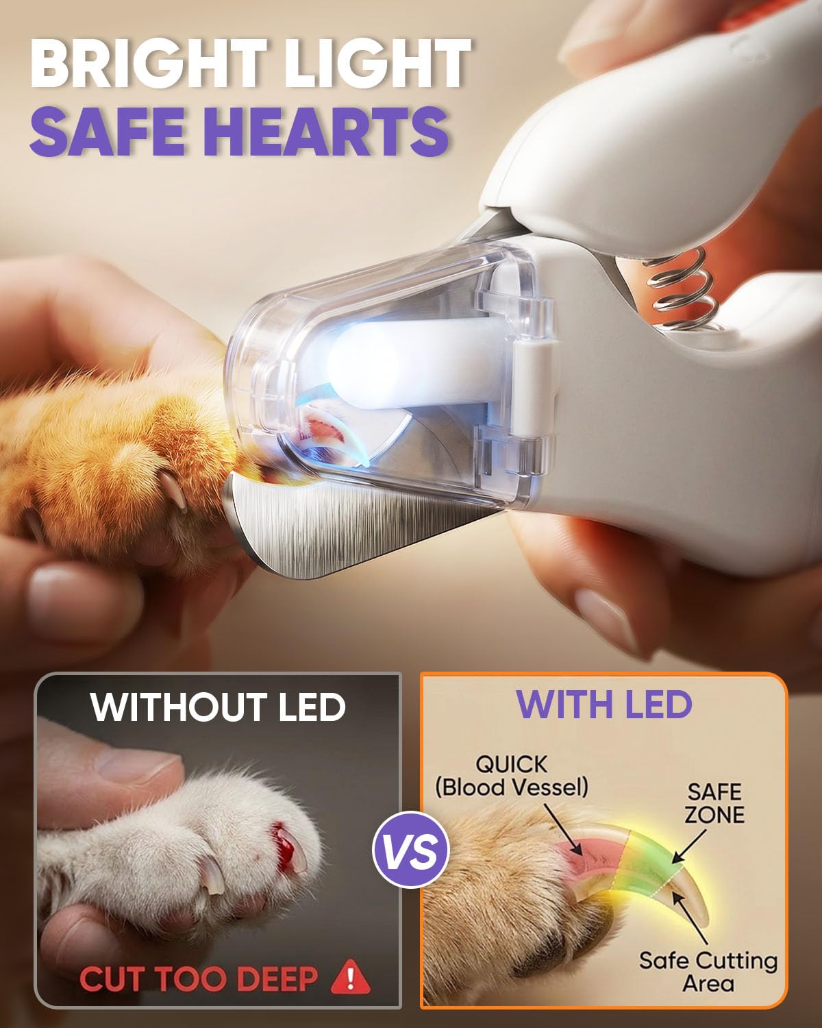 2-In-1 Pet Nail Clipper & Grinder With LED