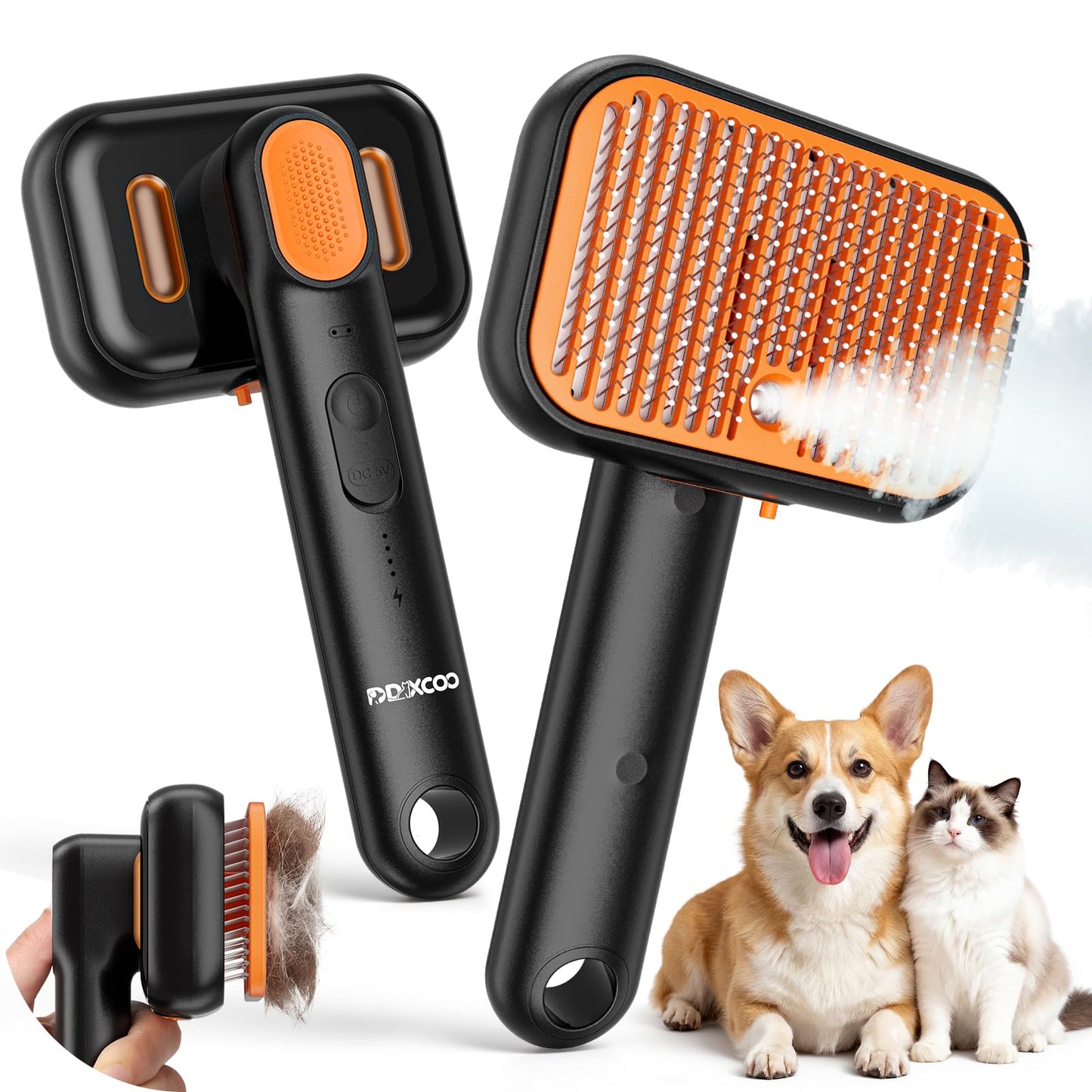 Pet Deshedding Brush With Water Spray Comb