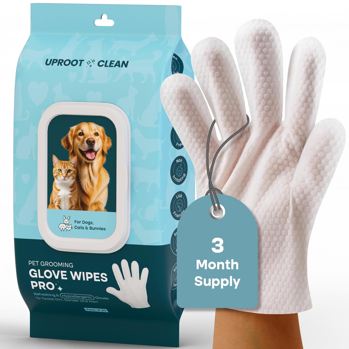 Extra-Thick Pet Cleaning Gloves For Daily Grooming