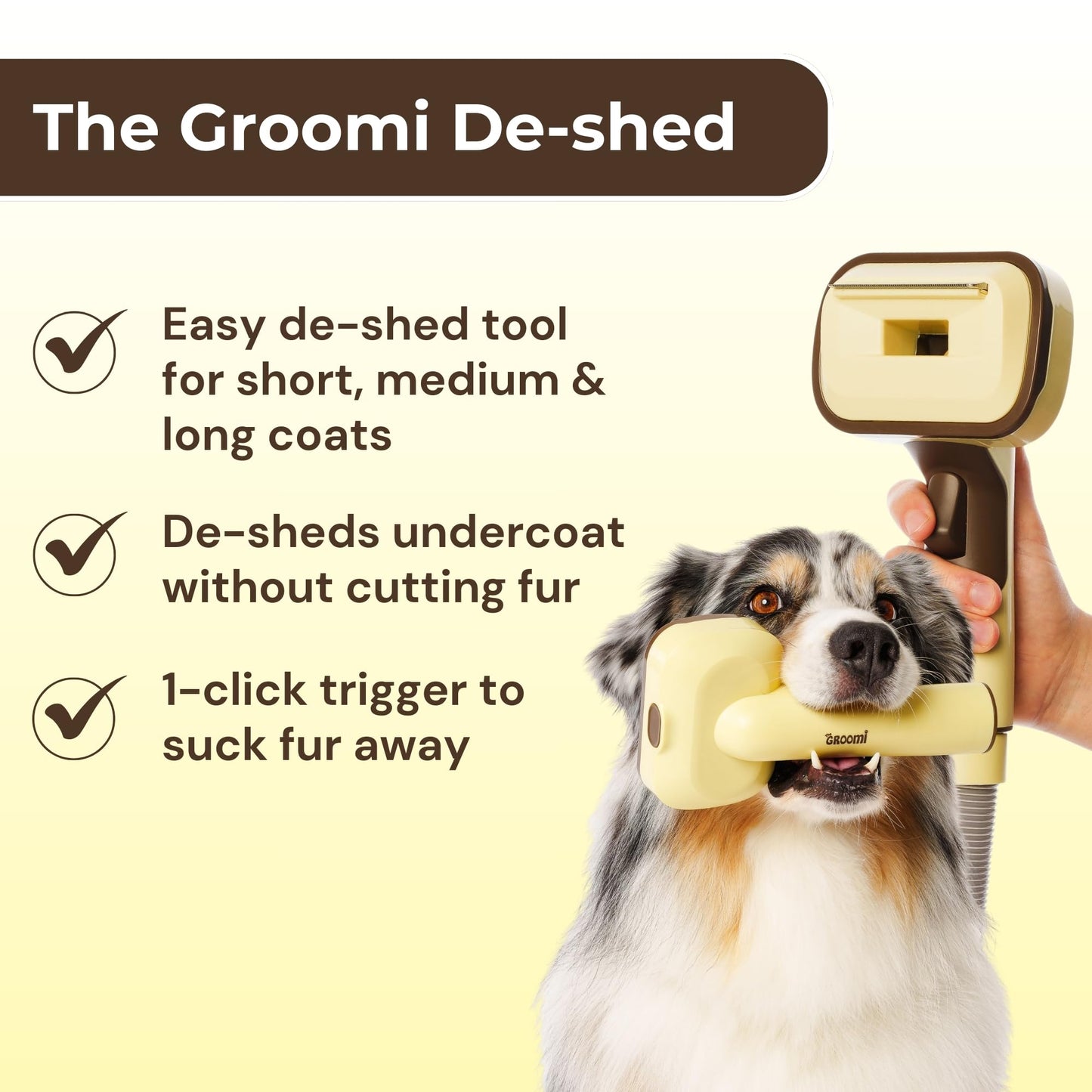 3-In-1 Pet Grooming Vacuum Brush For All Coats
