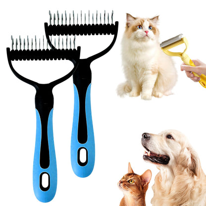 Double-Sided Pet Deshedding & Dematting Brush