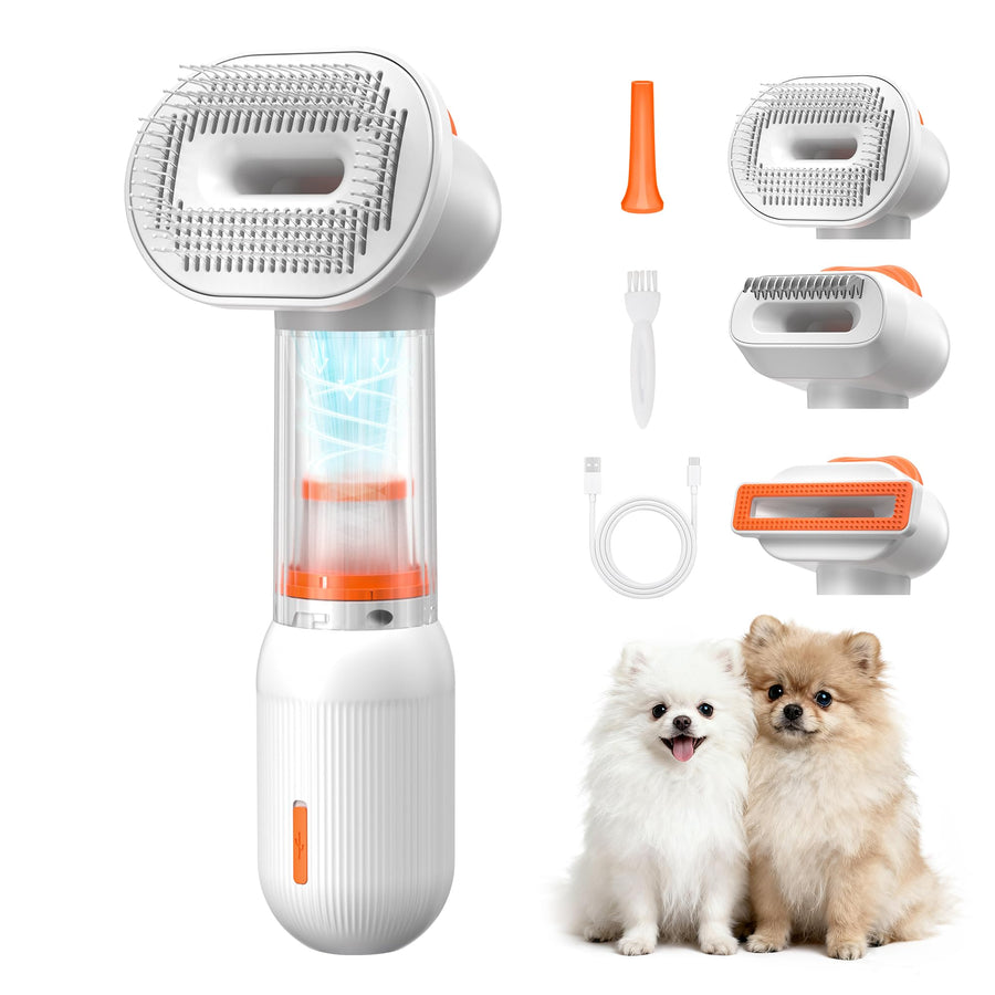 4-In-1 Self-Cleaning Pet Deshedding Vacuum Brush