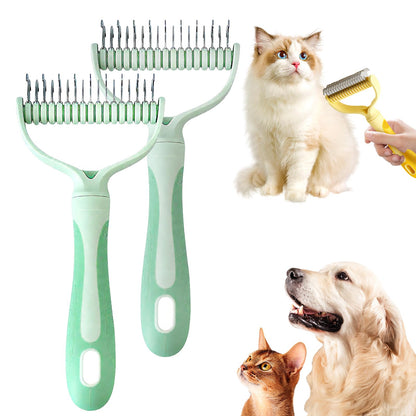Double-Sided Pet Deshedding & Dematting Brush