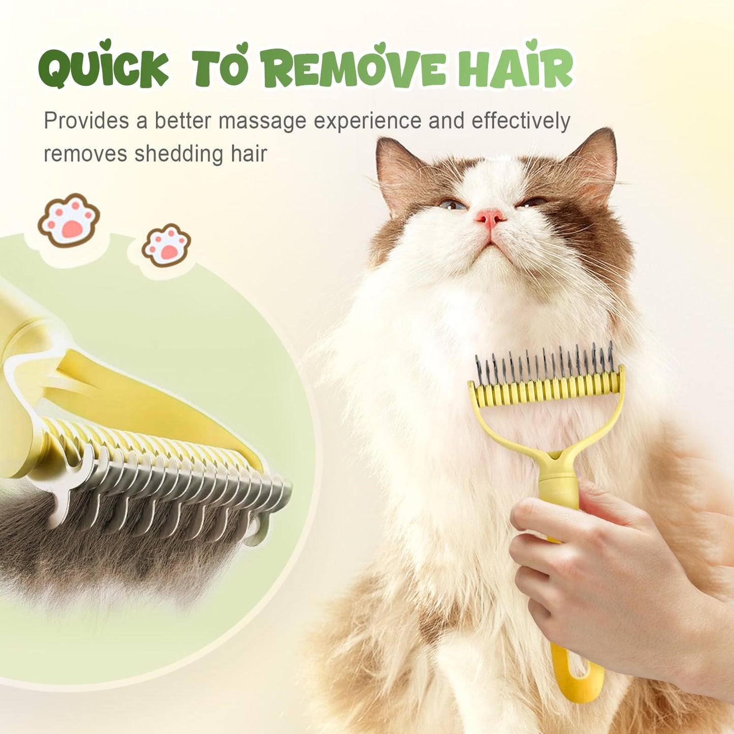 Double-Sided Pet Deshedding & Dematting Brush