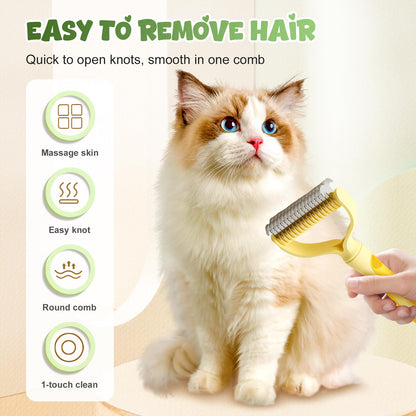 Double-Sided Pet Deshedding & Dematting Brush