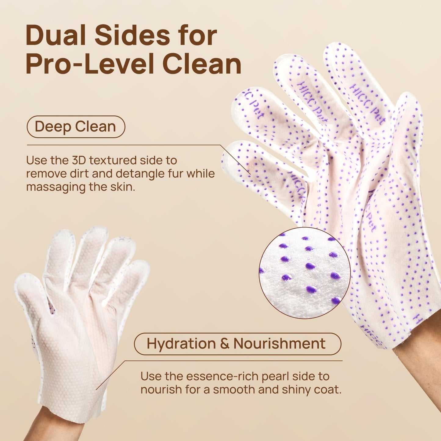 HICC PET Dog Bath Wipes Cleaning Deodorizing