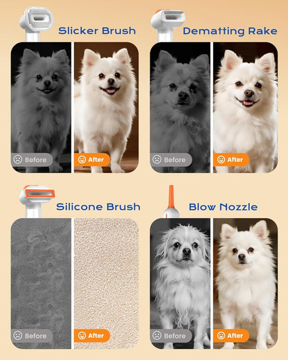 4-In-1 Self-Cleaning Pet Deshedding Vacuum Brush