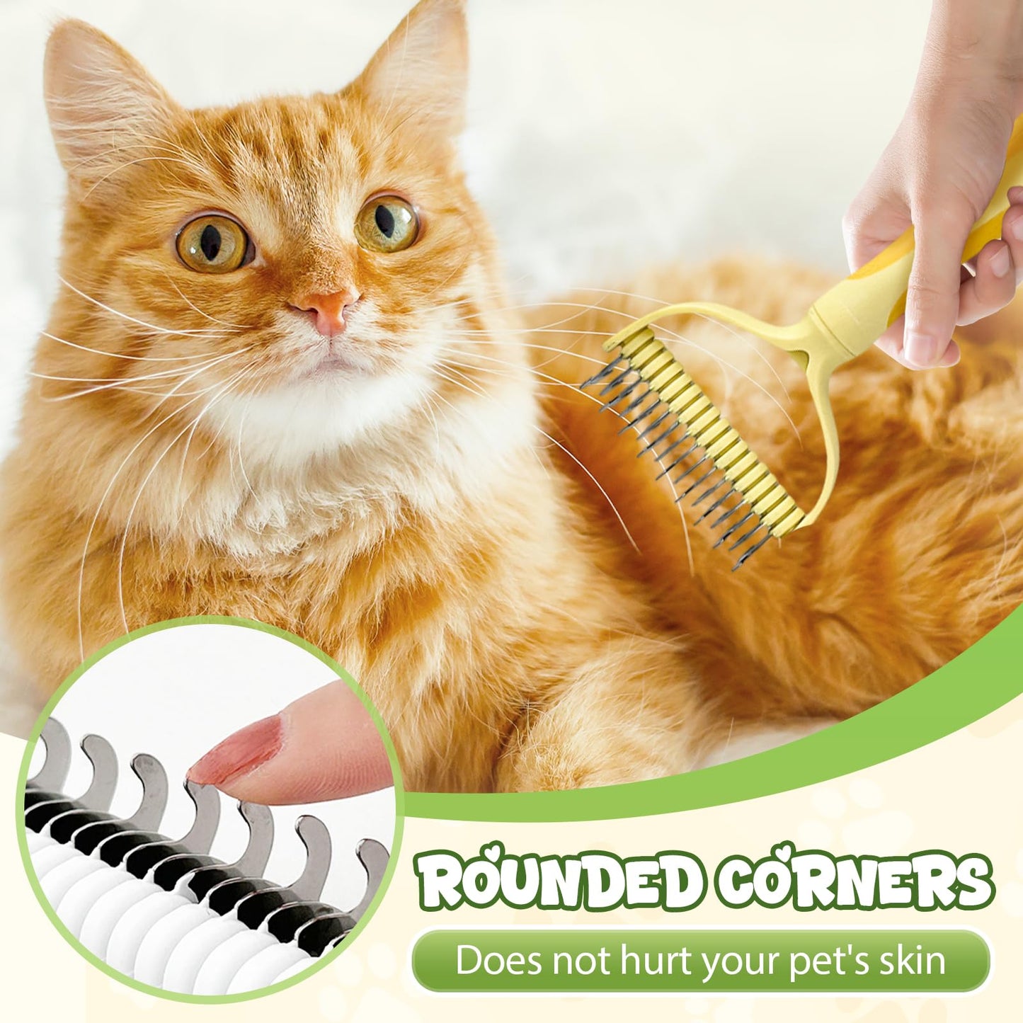 Double-Sided Pet Deshedding & Dematting Brush