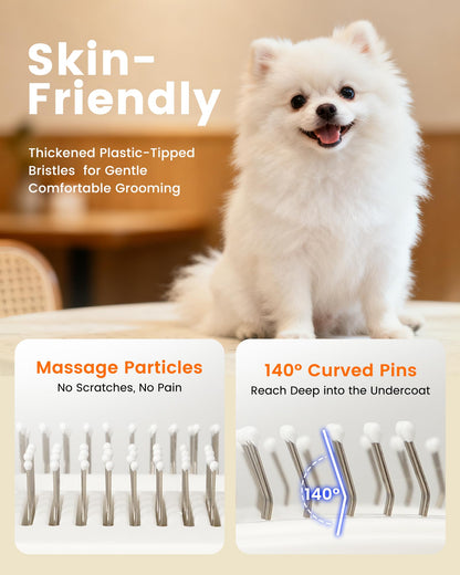 4-In-1 Self-Cleaning Pet Deshedding Vacuum Brush