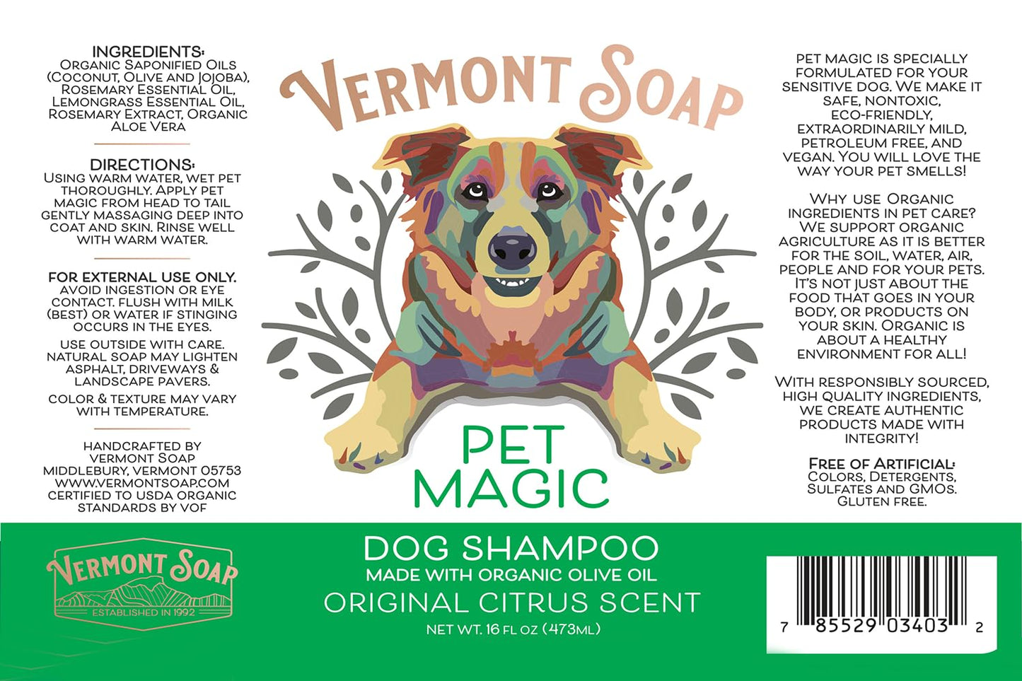 Organic Pet Shampoo For Sensitive Skin Care