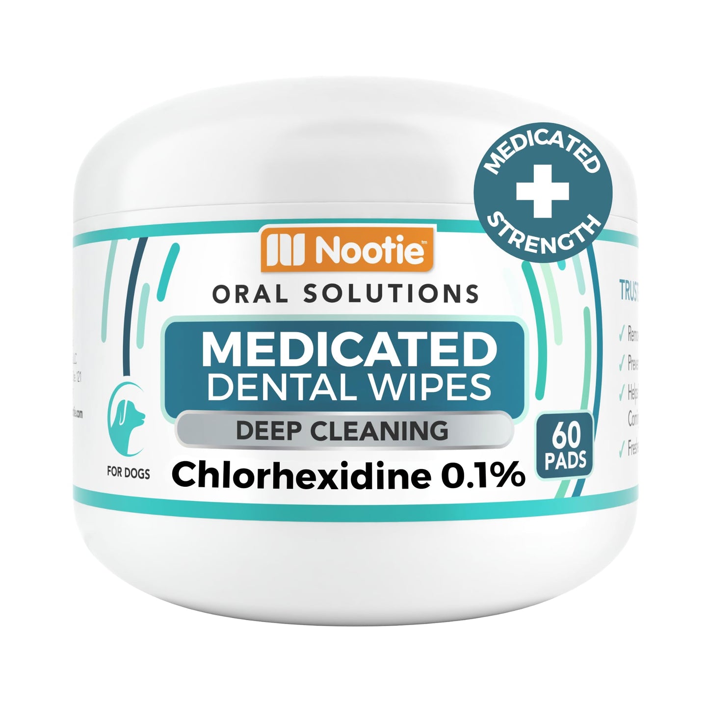 Nootie Medicated Dental Wipes for Dogs