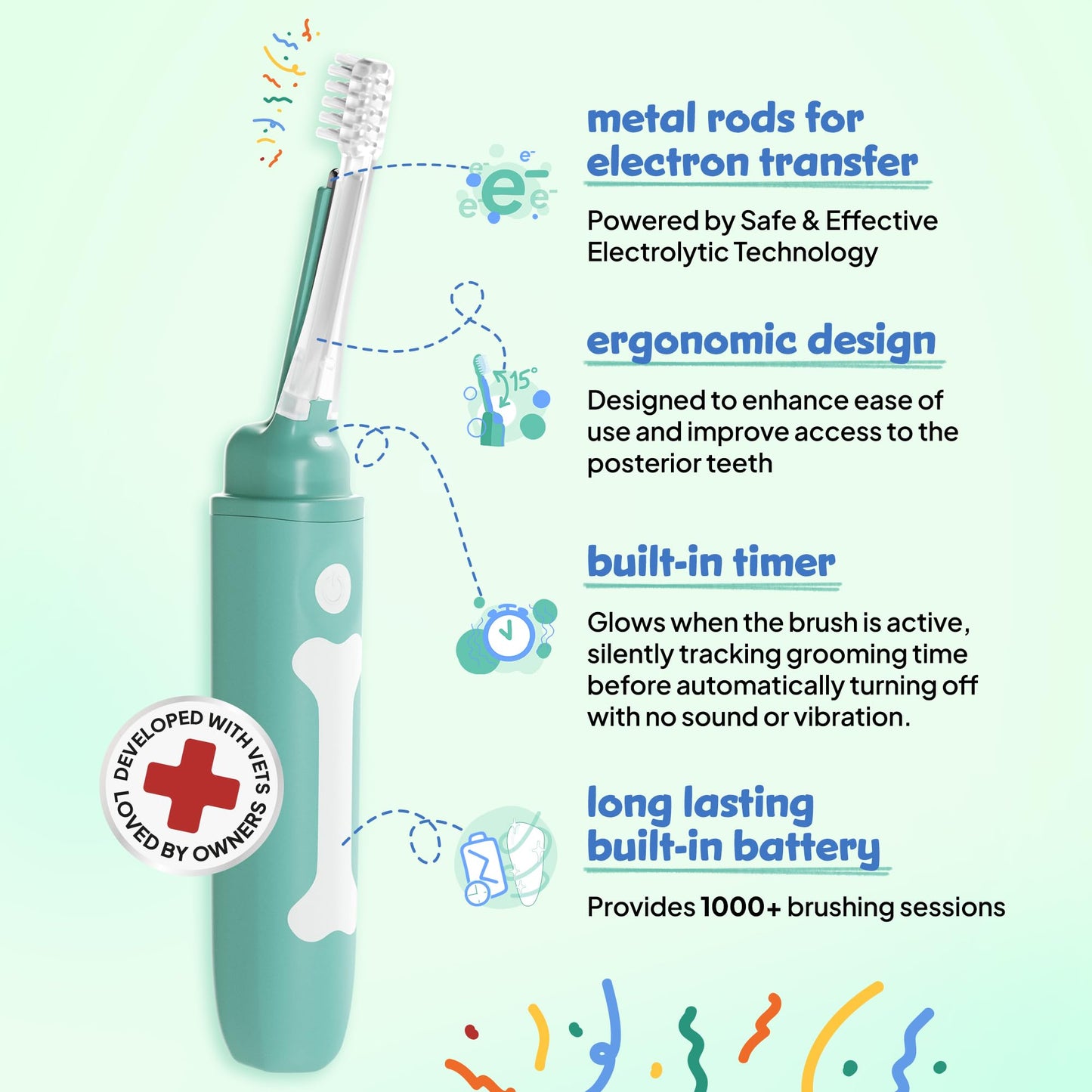 Electrolytic Dog Toothbrush For Plaque Removal