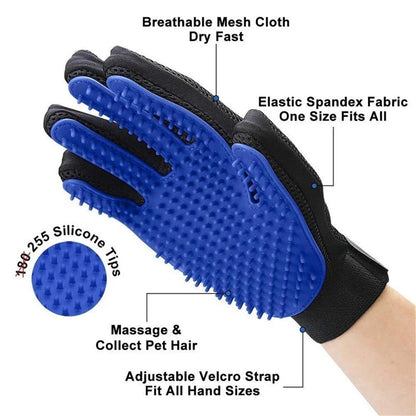 Silicone Pet Grooming Gloves For Shedding Control