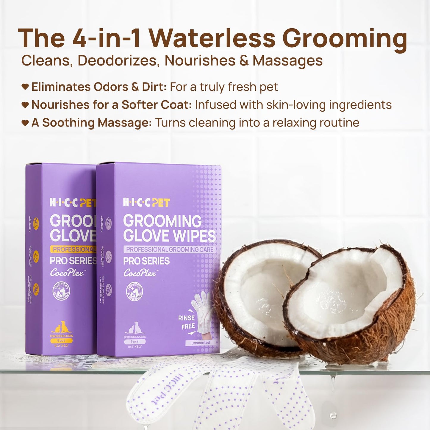 HICC PET Dog Bath Wipes Cleaning Deodorizing