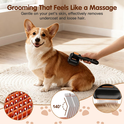 Pet Deshedding Brush With Water Spray Comb