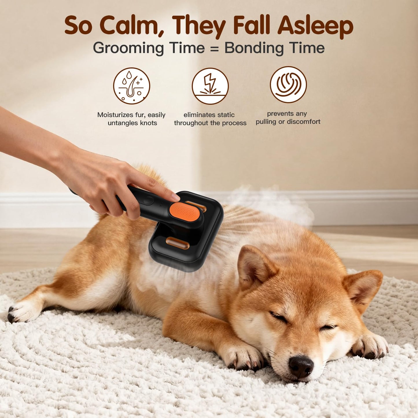Pet Deshedding Brush With Water Spray Comb
