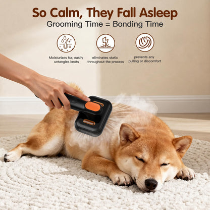 Pet Deshedding Brush With Water Spray Comb