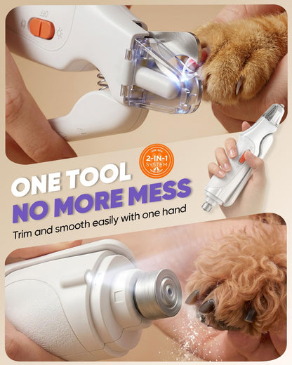 2-In-1 Pet Nail Clipper & Grinder With LED