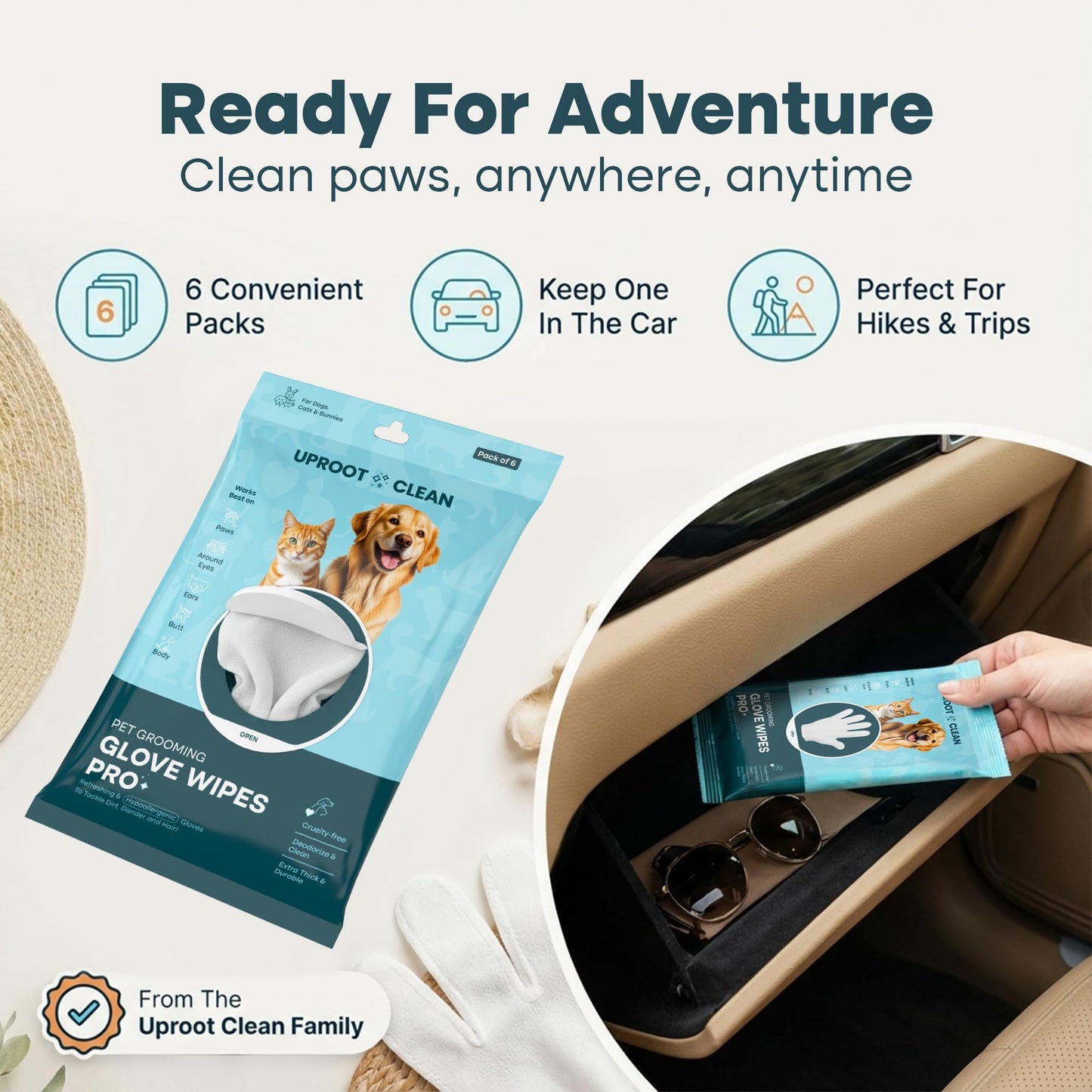 Extra-Thick Pet Cleaning Gloves For Daily Grooming
