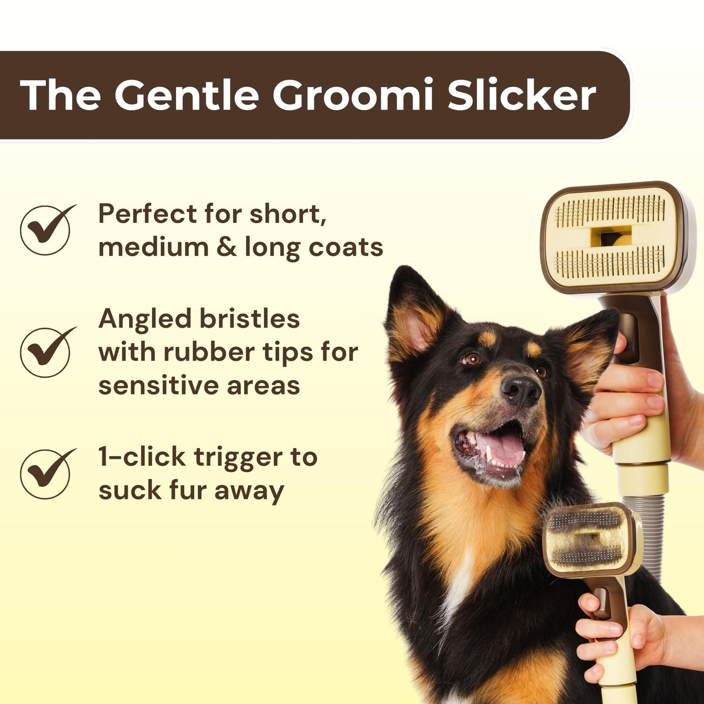 3-In-1 Pet Grooming Vacuum Brush For All Coats