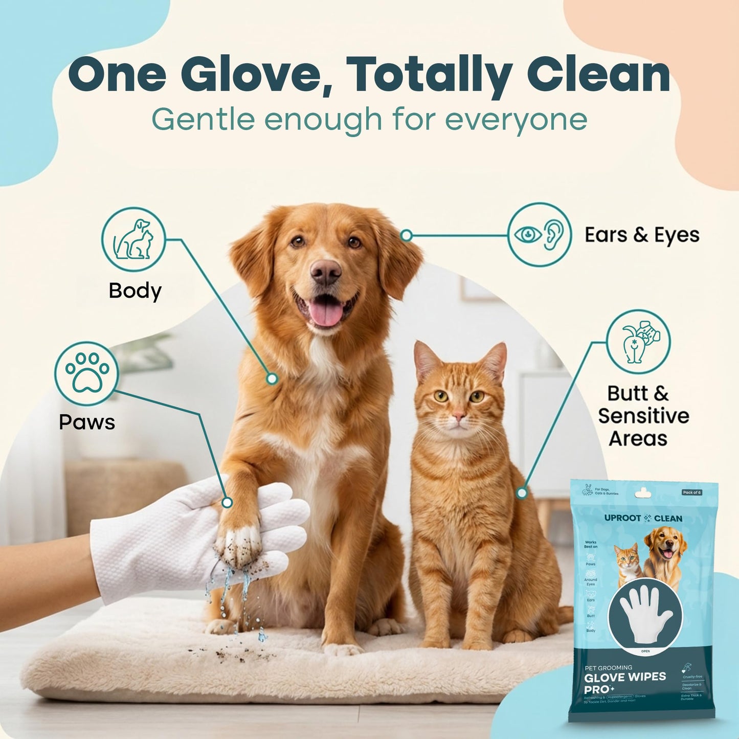 Extra-Thick Pet Cleaning Gloves For Daily Grooming
