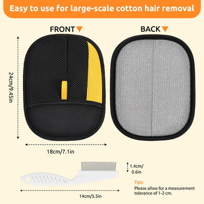 2-Pack Reusable Pet Hair Removal Grooming Gloves