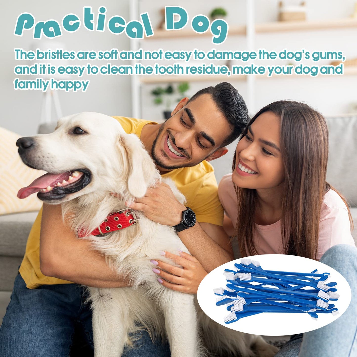 Double Head Pet Toothbrush Set For Daily Care