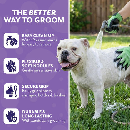 Pet Grooming Gloves For Shedding & Bathing