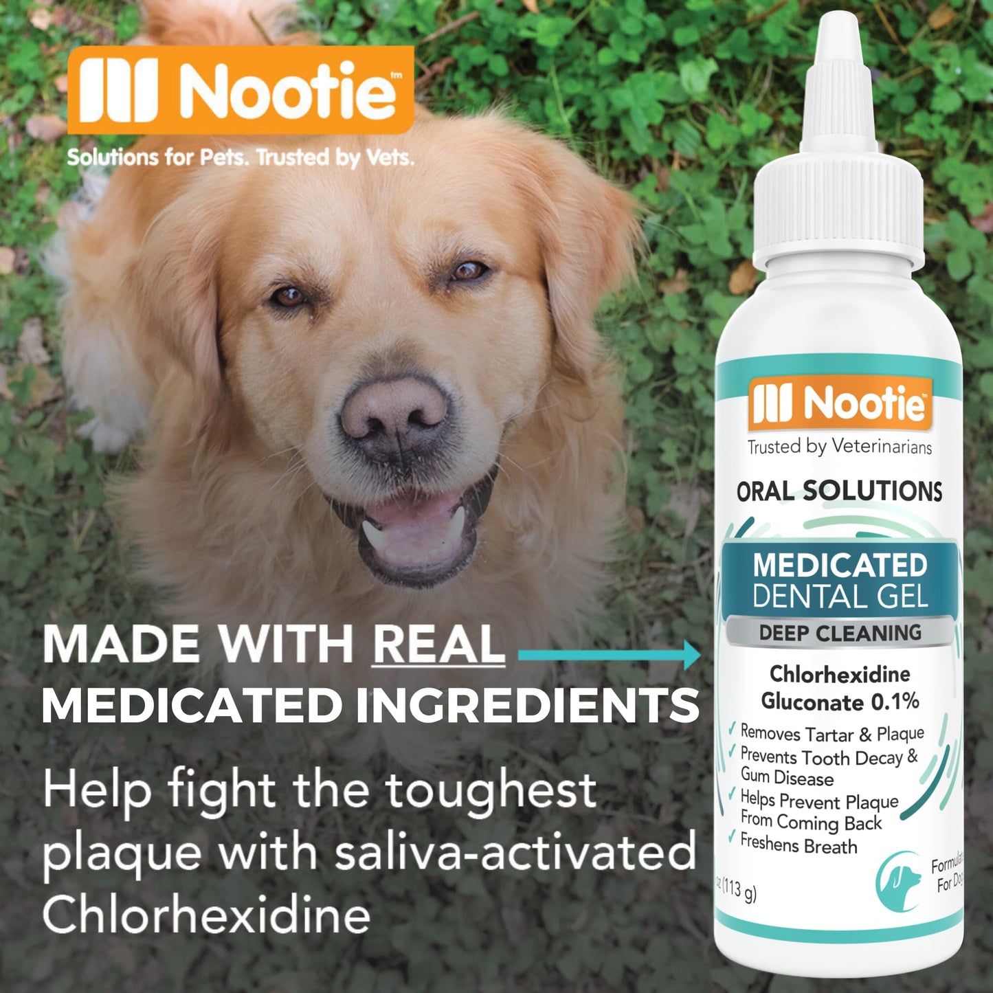 Nootie Medicated Dental Wipes for Dogs