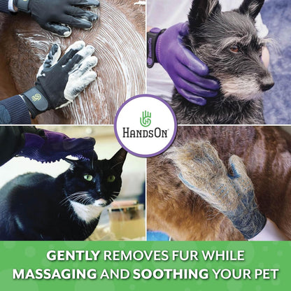 Pet Grooming Gloves For Shedding & Bathing